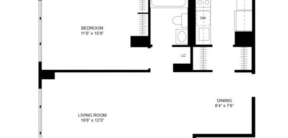 NO FEE! Large 1BR (Flex 2) in a Part-Time Doorman Building!