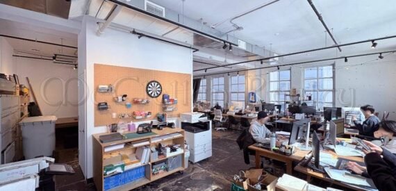 3 Exposures/Windows Creative Loft Office Space Full Kitchen Photograph (Chelsea)