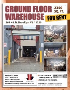 2,350 ft² Reduced Price Warehouse with Drive-In Access in Sunset Park
