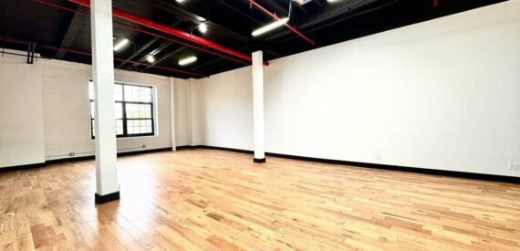 Expansive Industrial Loft Office in Trendy East Williamsburg – 1,100 Sq Ft, Customizable