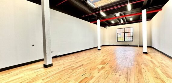 Expansive Industrial Loft Office in Trendy East Williamsburg – 1,100 Sq Ft, Customizable