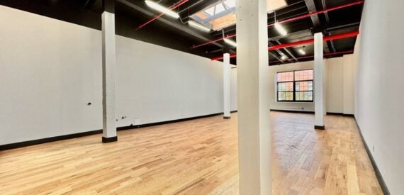 Expansive Industrial Loft Office in Trendy East Williamsburg – 1,100 Sq Ft, Customizable