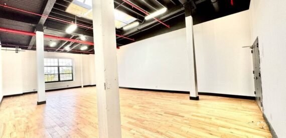 Expansive Industrial Loft Office in Trendy East Williamsburg – 1,100 Sq Ft, Customizable