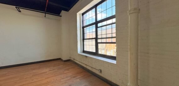 Expansive Industrial Loft Office in Trendy East Williamsburg – 1,100 Sq Ft, Customizable