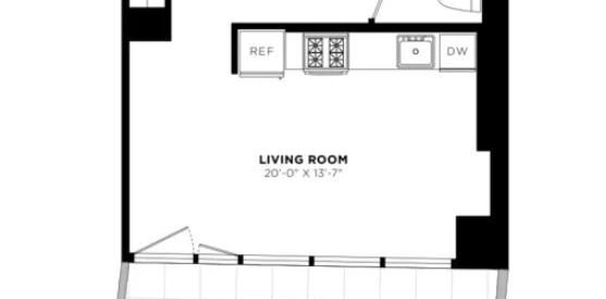 Amazing open layout on West 57th Street in Hell&#8217;s Kitchen