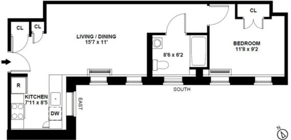 Amazing 1 bed on Manhattan Avenue in South Harlem