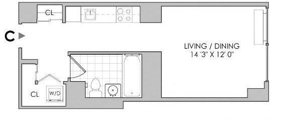 Amazing open layout on West 42nd Street in Hell’s Kitchen