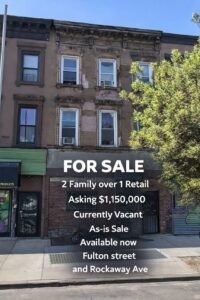 Mixed-Use Opportunity: 2-Family Over Retail on Fulton St &amp; Rockaway Ave