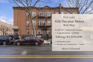 Bed-Stuy Mixed-Use Building: 2 Retail Spaces &amp; 5 Apartments – 426 Decatur St