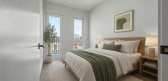 NO FEE! Spacious 2BR w/ In-Unit Laundry &amp; Private Balcony at 1120 Rogers Ave, Brooklyn